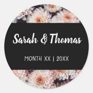 ADESIVO CASAMENTO ELEGANTE FLORAL DE DAHLIA BRANCA