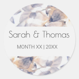 ADESIVO CASAMENTO ELEGANTE FLORAL DE PATELAS BRANCAS E AZU