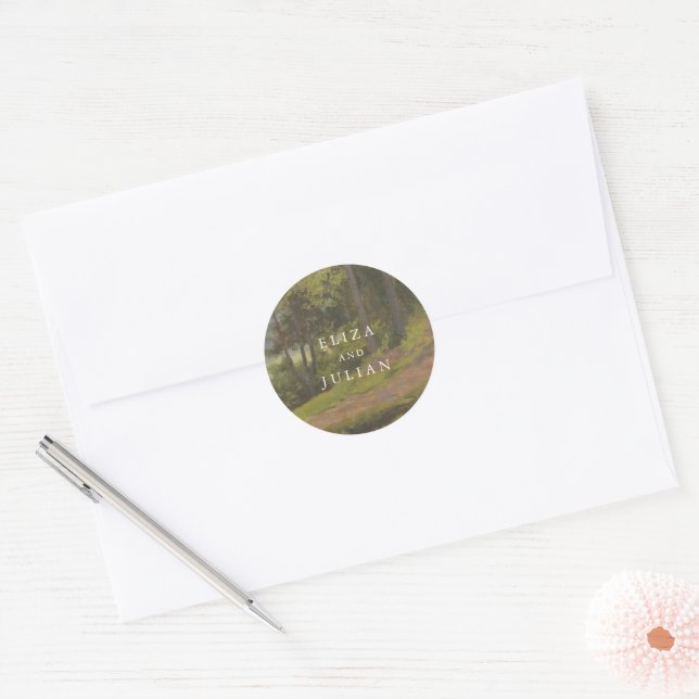 Adesivo Casamento Elegante Floresta Rústica (Envelope)