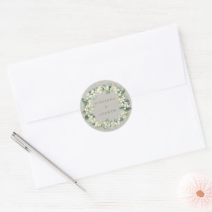 Adesivo Casamento Elegante Greige Snowberry+Eucalyptus Wre