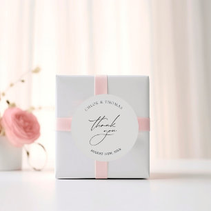 Adesivo Casamento Elegante Minimalista Obrigado