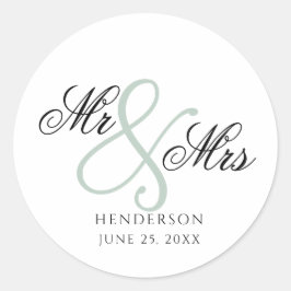 Adesivo Casamento Elegante Minimalista Sr. e Sra.