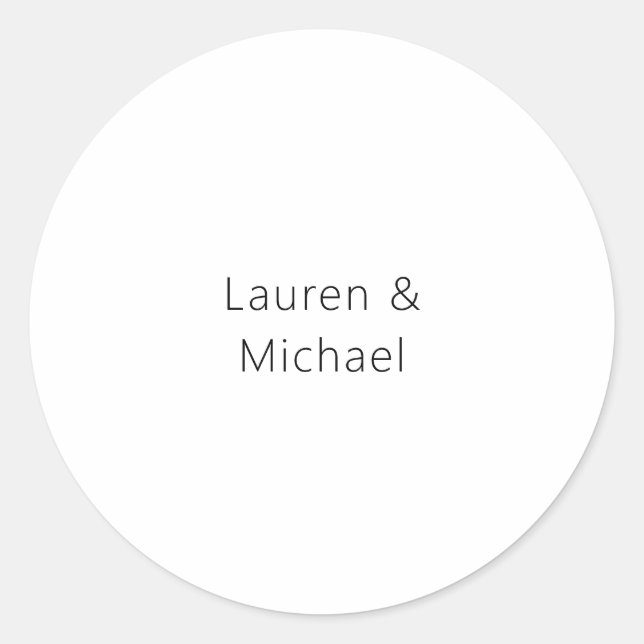 Adesivo Casamento Elegante Mínimo Branco Preto Preto (Frente)