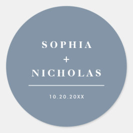 Adesivo Casamento Elegante Mínimo de Azul Moderno