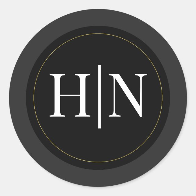 Adesivo Casamento Elegante Mínimo e Moderno da Cinza Negra (Frente)