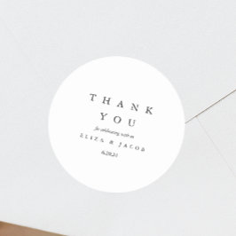 Adesivo Casamento Elegante Negro Mínimo Obrigado