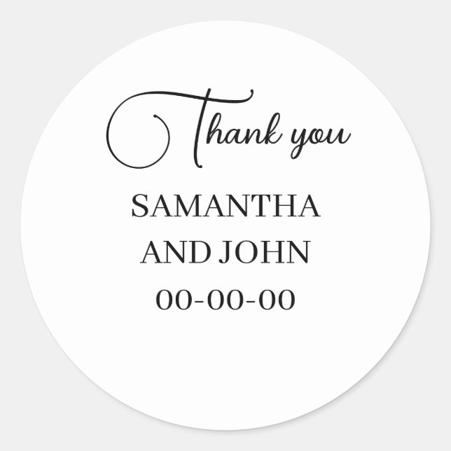 Adesivo Casamento elegante - Nomes e data personalizados (Frente)