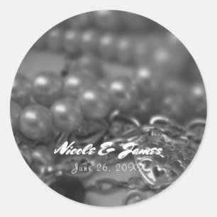 Adesivo Casamento Elegante Preto e Branco Vintage com Fech