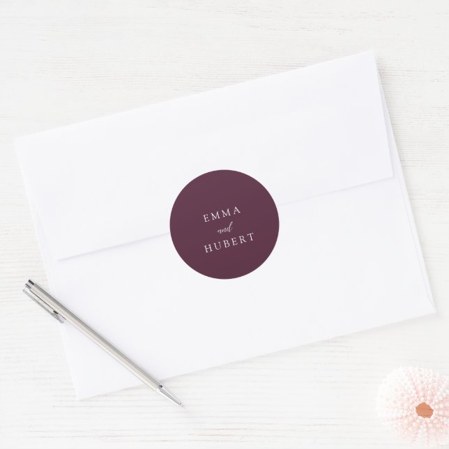 Adesivo Casamento Elegante Roxo Clássico (Envelope)
