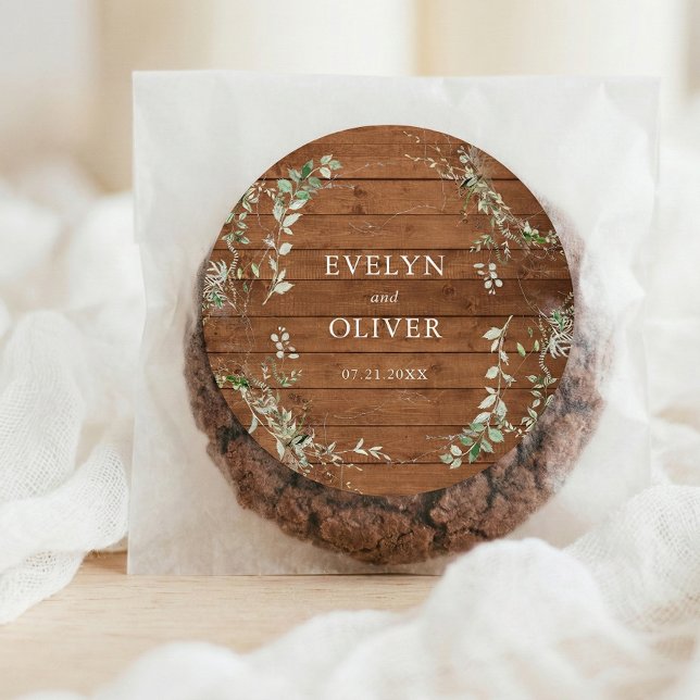 Adesivo Casamento Elegante Rustic Greenery (Criador carregado)