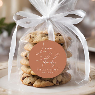 Adesivo Casamento Elegante Rústico Terracota Amor + Obriga