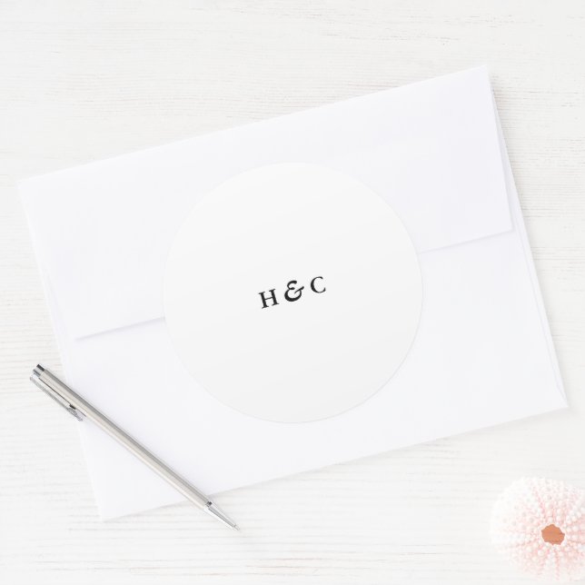 Adesivo Casamento Elegante Simples e Branco Moderno (Envelope)