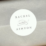 Adesivo Casamento Elegante Simples Verde Pale<br><div class="desc">Elegante e simples adesivo de casamento com seus nomes. Para uma personalização mais avançada deste design,  clique no BOTÃO FERRAMENTA DESIGN AZUL acima! Itens correspondentes também estão disponíveis.</div>
