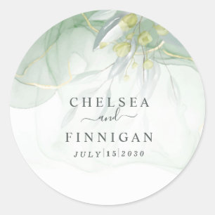 Adesivo casamento Elegante Watercolor Greenery 
