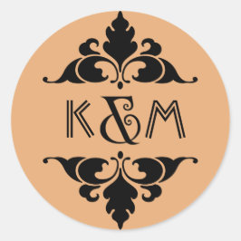 Adesivo Casamento em Deco de Arte Moderna Dourada Black Vi