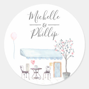 Adesivo Casamento em Paris aquarela flores silvestres