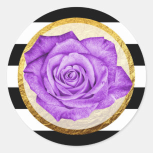 Adesivo Casamento em tiras de Rosa Roxo Moderno