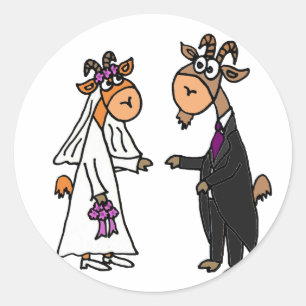 Adesivo Casamento engraçado da cabra dos noivos