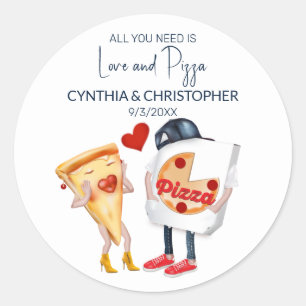 Adesivo Casamento Engraçado de Amor e Pizza