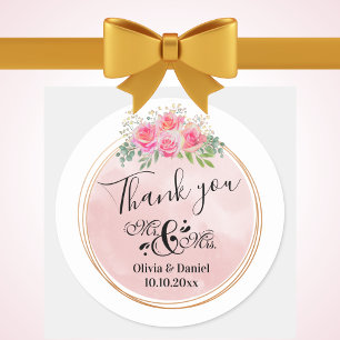 Adesivo Casamento entre o Elegante e a Sra. Blush Pink Flo