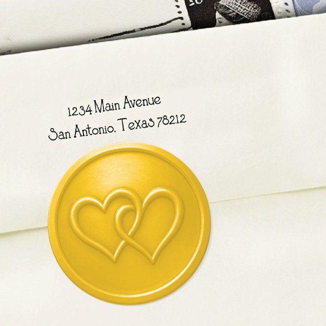 Adesivo Casamento Entrelaçado de Dois Corações Amarelos (Criador carregado)
