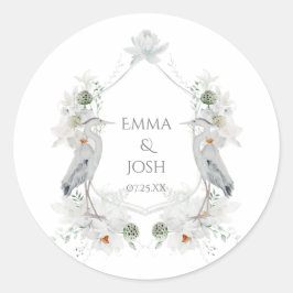 Adesivo Casamento Éreal Floral Branco Heron Waterfowl Whit