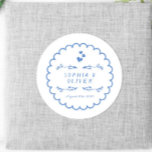 Adesivo Casamento Escrito De Mão Ilustrada De Onda Retro<br><div class="desc">Carroçaria De Onda Retro Ilustrada Manuscrito De Casamento Escrito De Mão</div>