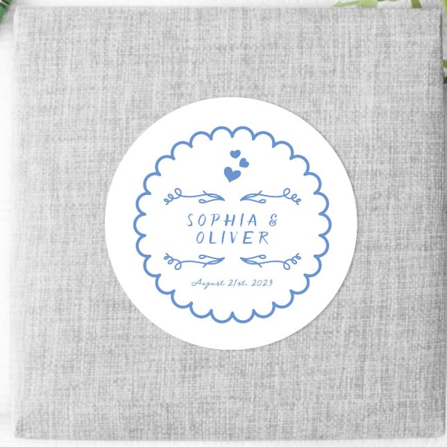 Adesivo Casamento Escrito De Mão Ilustrada De Onda Retro (Criador carregado)