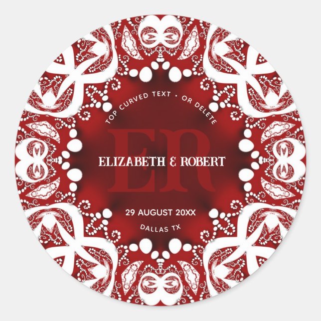 Adesivo Casamento Especial de Lugar Tribal Vermelho (Frente)