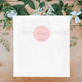 Adesivo Casamento Estilizado Blush Pink Obrigado