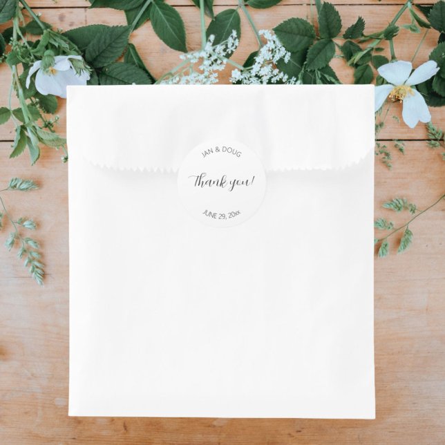 Adesivo Casamento Estilizado Branco Obrigado (Criador carregado)