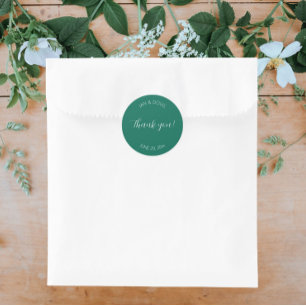 Adesivo Casamento Estilizado Emerald Green - Obrigado