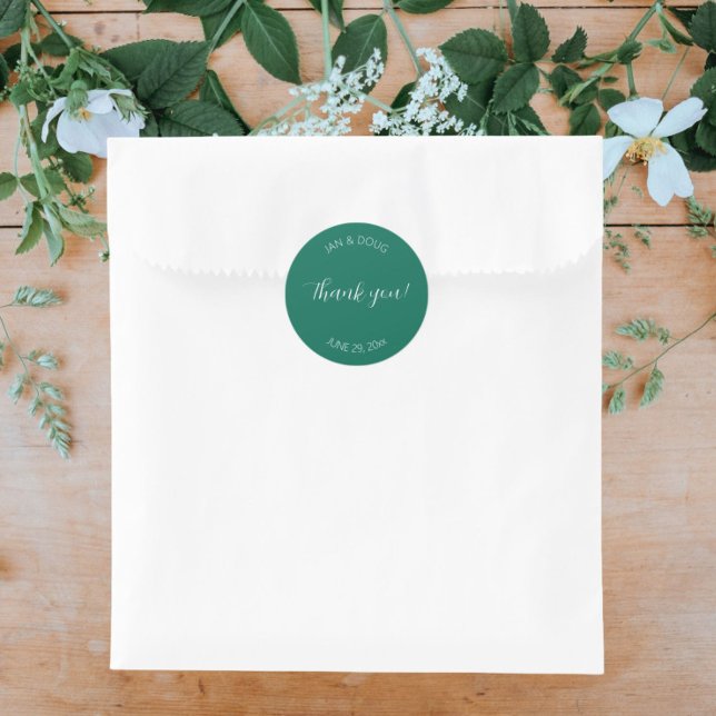 Adesivo Casamento Estilizado Emerald Green - Obrigado (In Situ Wedding)