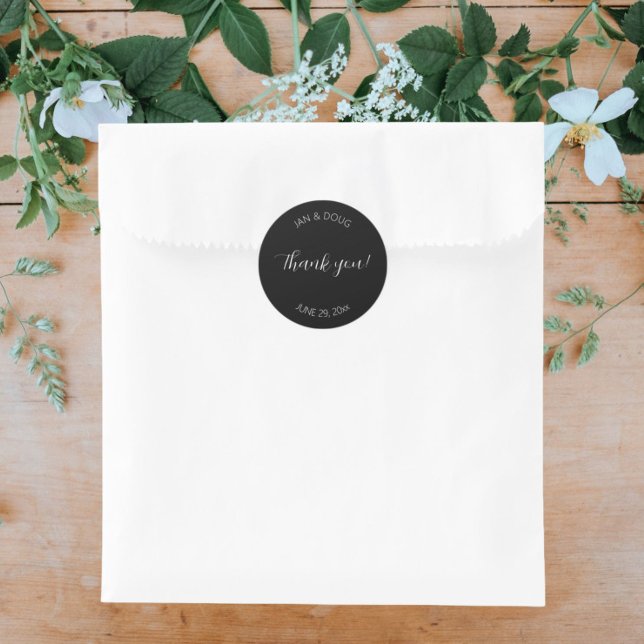 Adesivo Casamento Estilizado Negro Obrigado (In Situ Wedding)