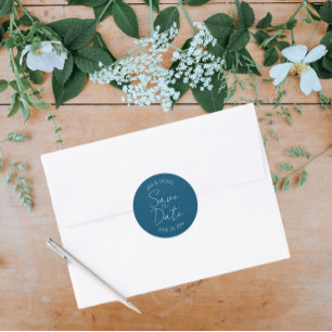 Adesivo Casamento Estilizado Teal Blue Salve a Data