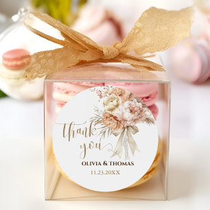 Adesivo Casamento estilo Chic Boho Obrigado Favor Sticker