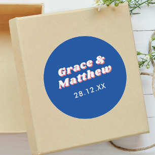 Adesivo Casamento Estiloso Retro Personalizado dos Anos 70