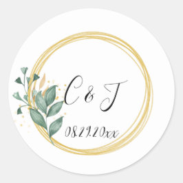 Adesivo Casamento Eucalipto Verde Simples Elegante