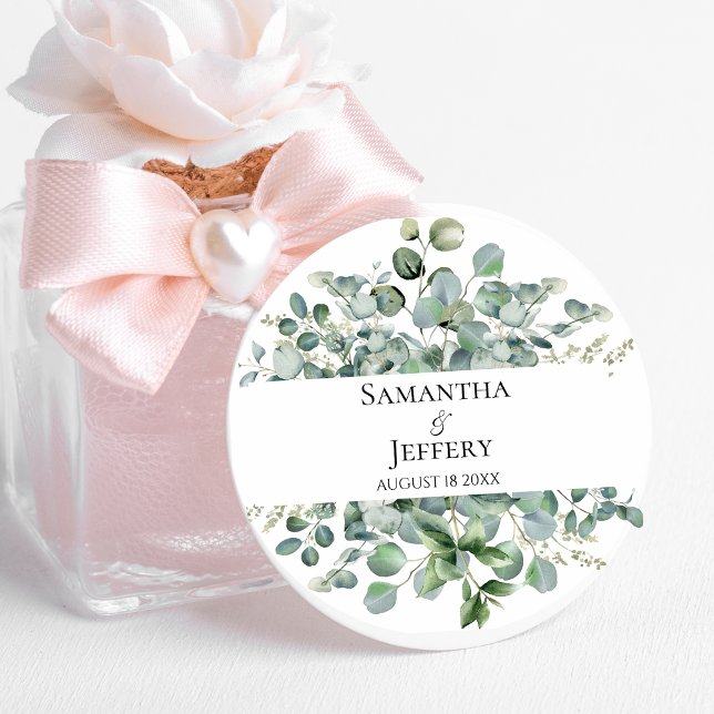 Adesivo Casamento Eucalyptus Bride Groom Favor Personaliza (Criador carregado)