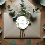 Adesivo Casamento Eucalyptus Elegante Greenery<br><div class="desc">Simples e elegante adesivo de casamento.</div>