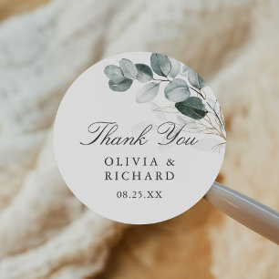 Adesivo Casamento Eucalyptus Greenery Obrigado