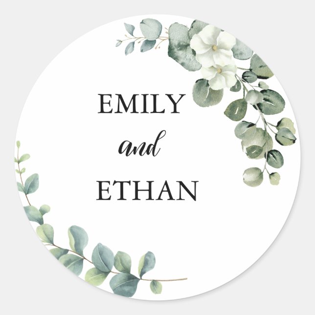 Adesivo Casamento Eucalyptus Rustic Greenery (Frente)