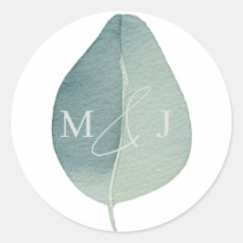 Adesivo Casamento Eucalyptus Sage Green Watercolor