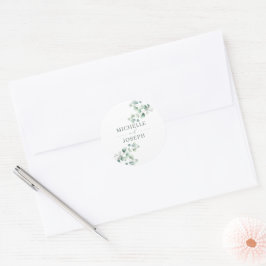 Adesivo Casamento Eucalyptus Sage Green Watercolor