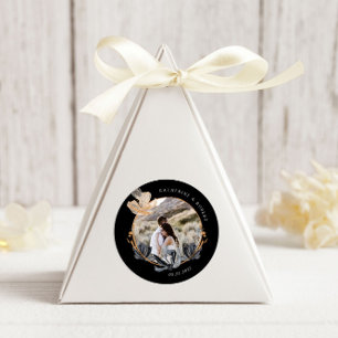 Adesivo casamento exclusivo do monograma floral de ouro ne