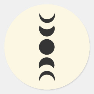 Adesivo Casamento Fase Lunar Luxo Preto e Creme