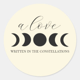 Adesivo Casamento Fase Lunar Luxo Preto e Creme