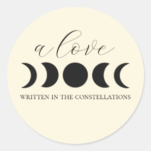 Adesivo Casamento Fase Lunar Luxo Preto e Creme