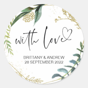 Adesivo Casamento Favor Trate Bag Jam Com Amor Eucalipto