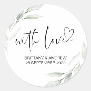 Adesivo Casamento Favor Trate Bag Jam Com Amor Eucalipto